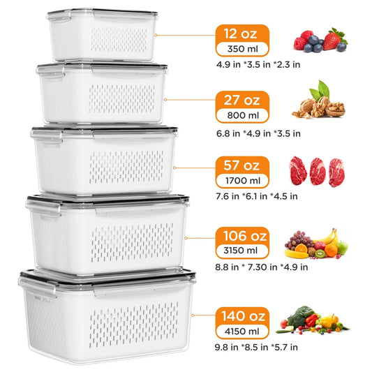 5 Pack Fridge Organizers and Storage