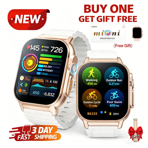 New Smartwatch with Dual Straps – 2.02” HD Display, Bluetooth Calling, Outdoor Fitness & Health