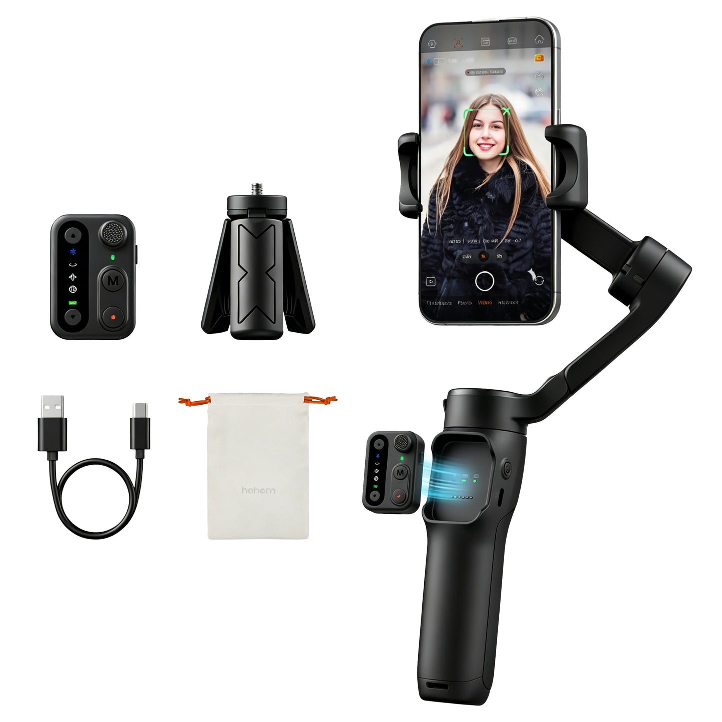 X3SE Gimbal Stabilizer for Phone, Smartphone Foldable Gimbal with Detachable Magnetic Remote Control