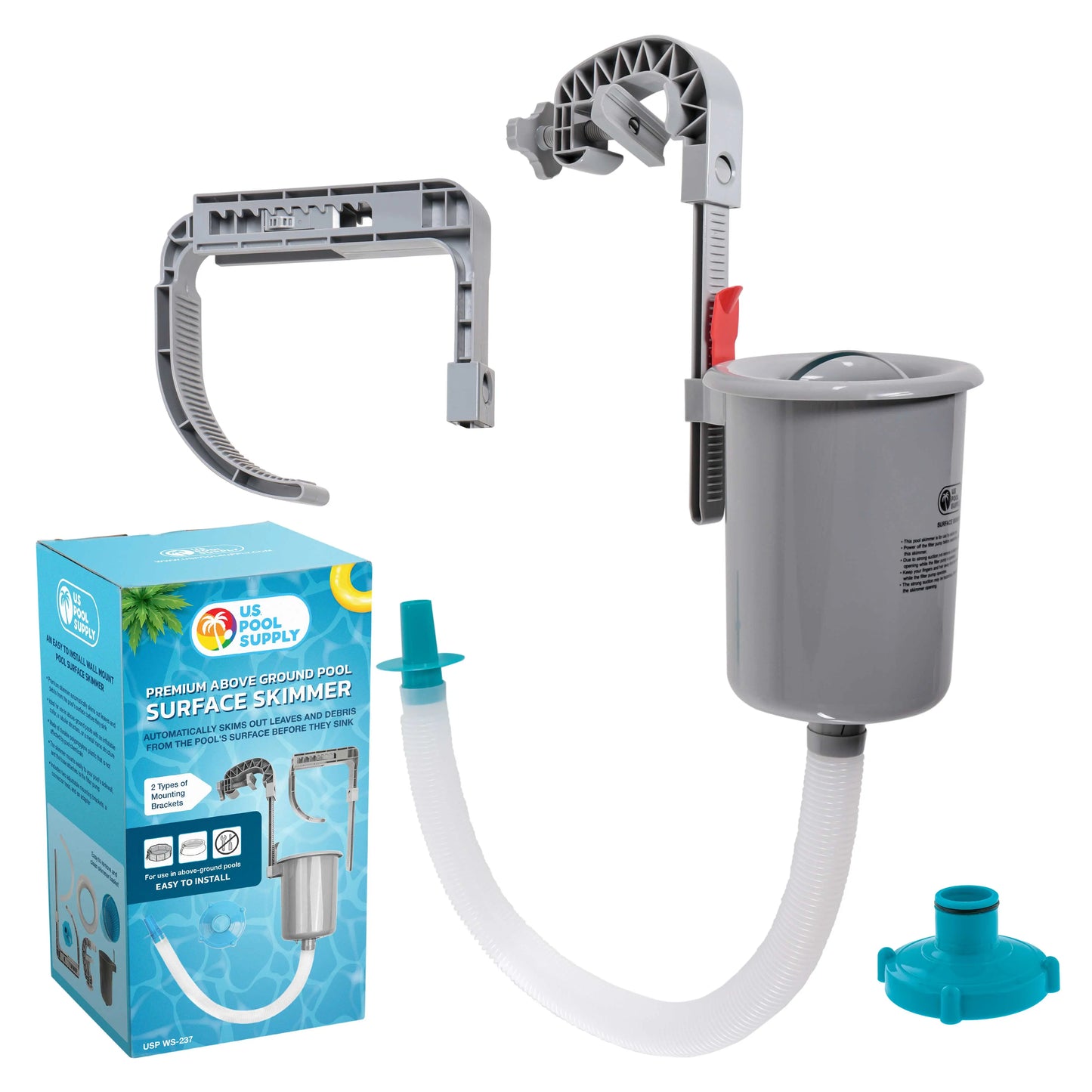Ground Pool Surface Skimmer – Automatic Wall-Mount Cleaner for Inflatable & Frame Pools