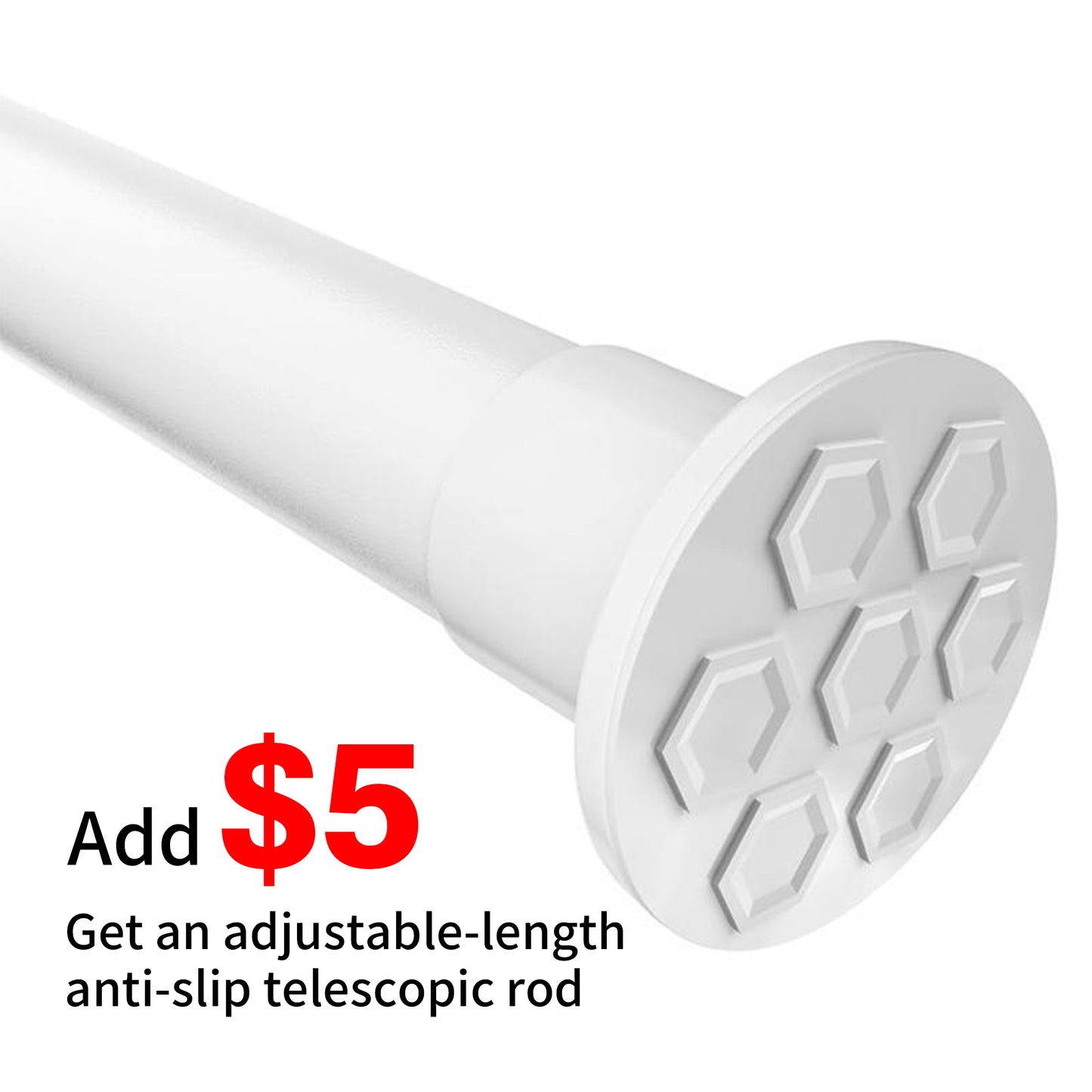 Hook-Free Shower Curtain with Snap-In Liner(Add Just $5 to Get an Adjustable Non-Slip Shower Rod)