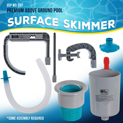 Ground Pool Surface Skimmer – Automatic Wall-Mount Cleaner for Inflatable & Frame Pools