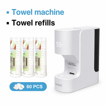 Luxury Home Spa Hot Towel Warmer Machine, 5-Second Instant Heating, 55°C Smart Auto Dispensing System, Includes 20 Compressed Towels