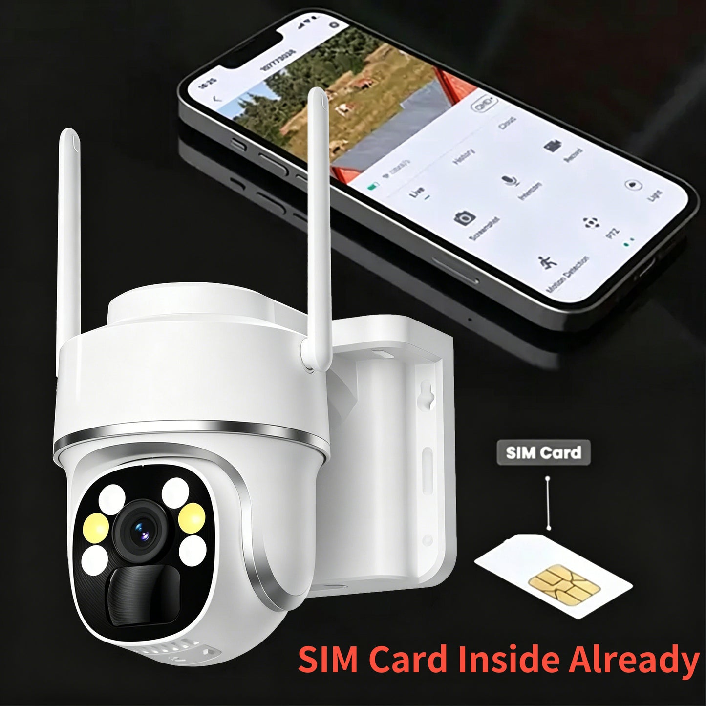 Low-power 4G solar-powered surveillance camera with ultra-high definition and waterproof night vision.