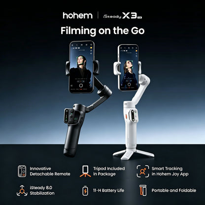 X3SE Gimbal Stabilizer for Phone, Smartphone Foldable Gimbal with Detachable Magnetic Remote Control