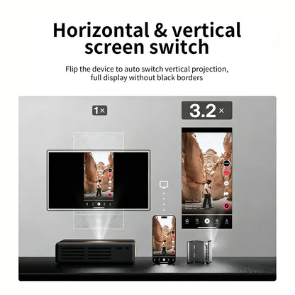 TriFold Mini Projector – Foldable Portable Projector with Built-in Battery & Magnetic Stand