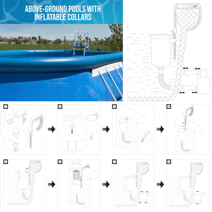 Ground Pool Surface Skimmer – Automatic Wall-Mount Cleaner for Inflatable & Frame Pools