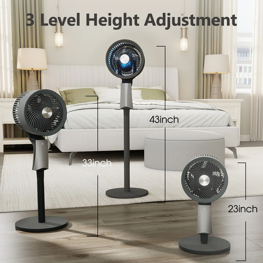 Smart Oscillating Fan — 120° Wide Cooling, 12 Speeds, Ultra-Quiet & Smart Air Circulation