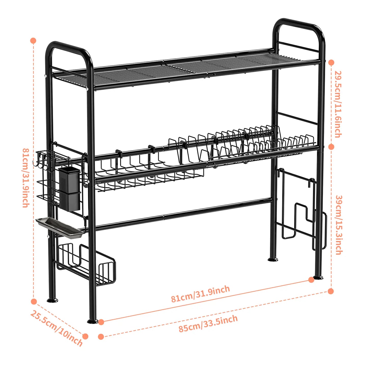 2-Tier Over-the-Sink Dish Drying Rack