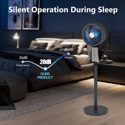Smart Oscillating Fan — 120° Wide Cooling, 12 Speeds, Ultra-Quiet & Smart Air Circulation