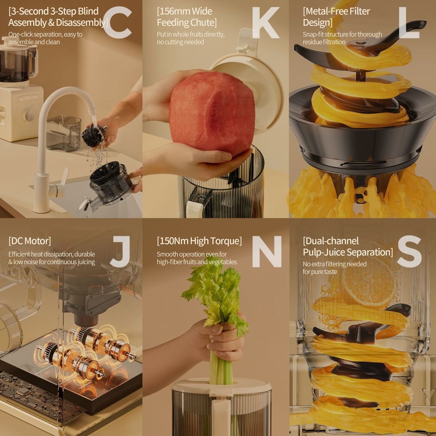 156mm Extra-Wide 3L Feed Juicer