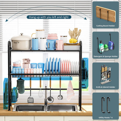 2-Tier Over-the-Sink Dish Drying Rack