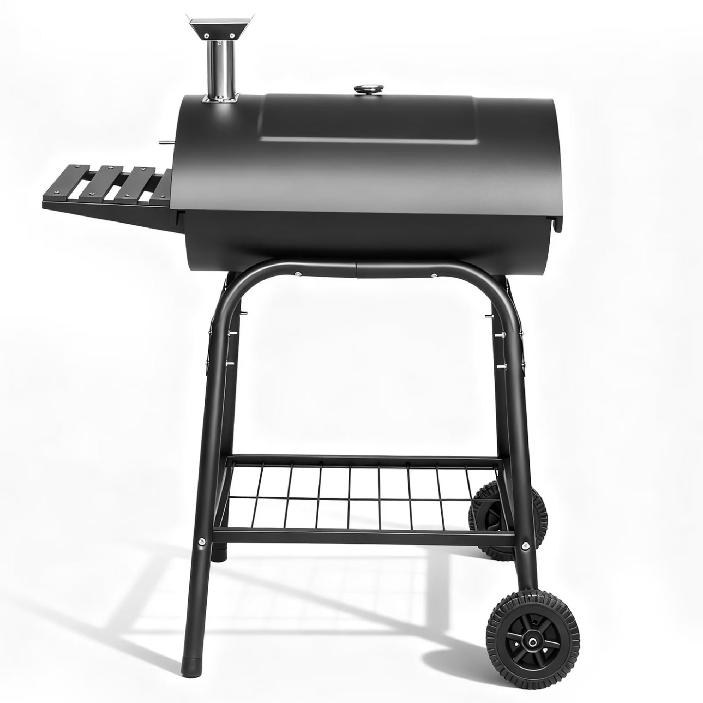 [Summervibes] Portable Charcoal BBQ Grill with Side Shelf, Thermometer & Wheels