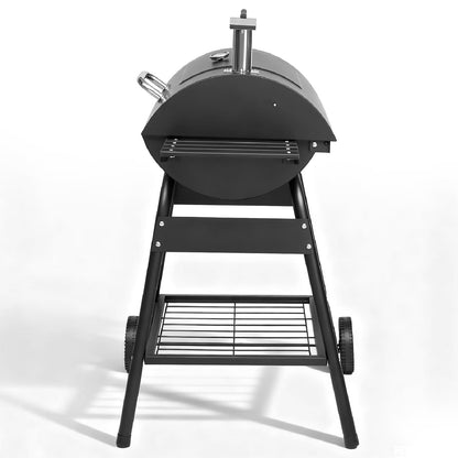 [Summervibes] Portable Charcoal BBQ Grill with Side Shelf, Thermometer & Wheels