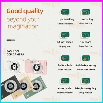 5Color 1080P Digital Camera Video Camcorder 48MP Photo 16X Zoom Antishake HD digital retro camera