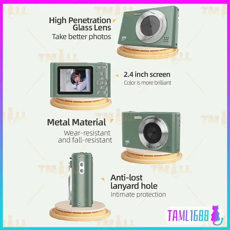 5Color 1080P Digital Camera Video Camcorder 48MP Photo 16X Zoom Antishake HD digital retro camera